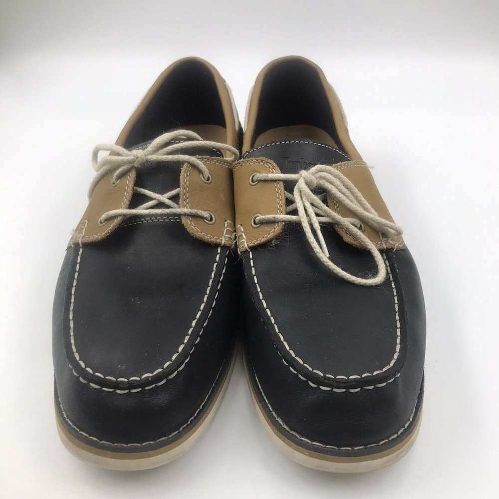 Timberland Bluffton 2 Eye Boat Shoes Navy Blue-Tan  Size US-11.5 Style:9415B Men